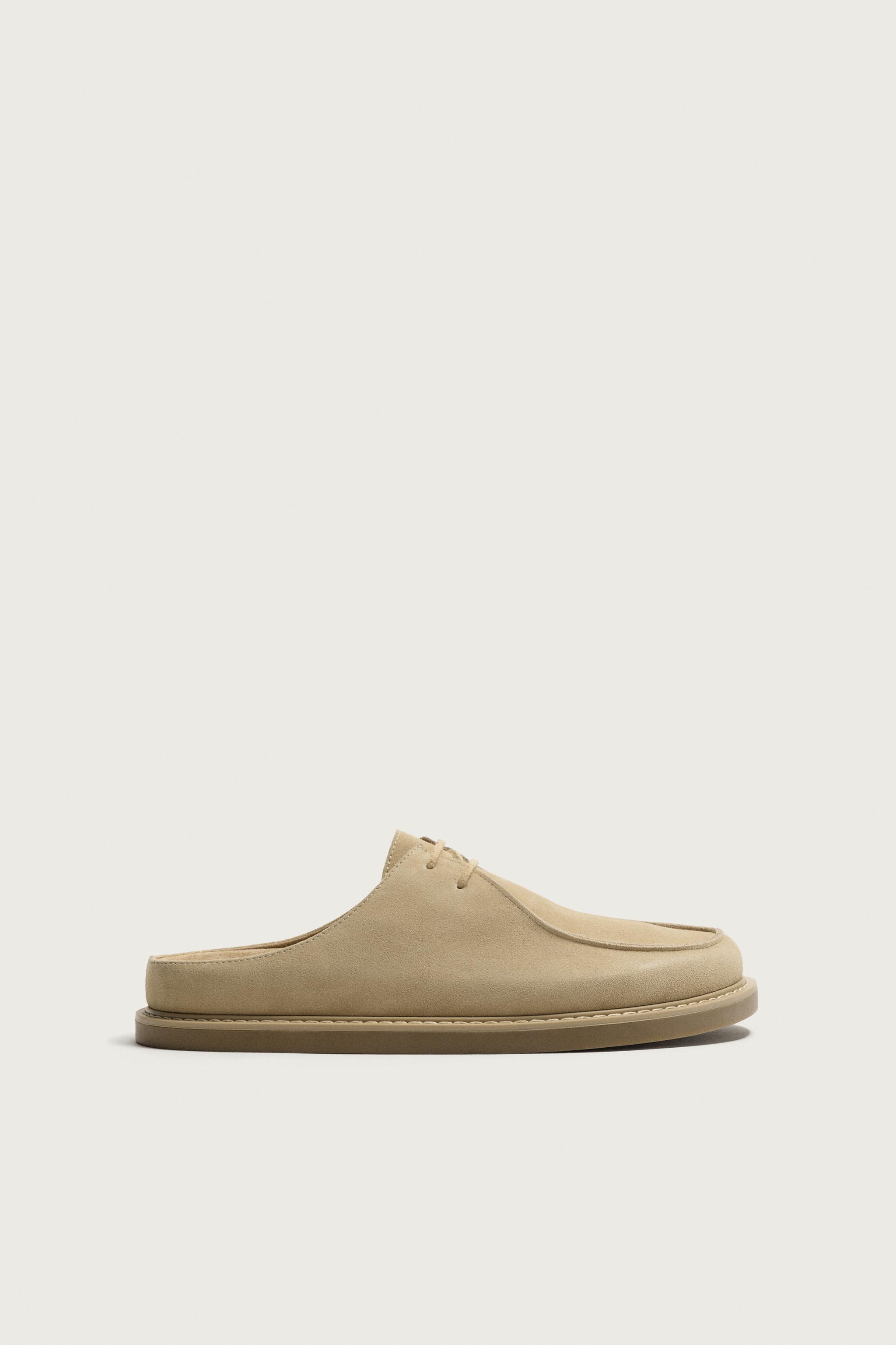 LEATHER CLOGS — Beige