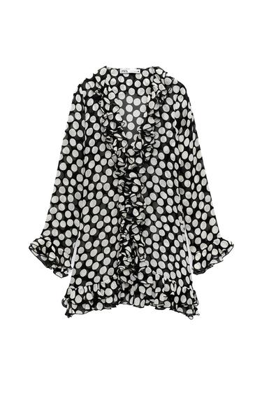 RUFFLED POLKA DOT BLOUSE