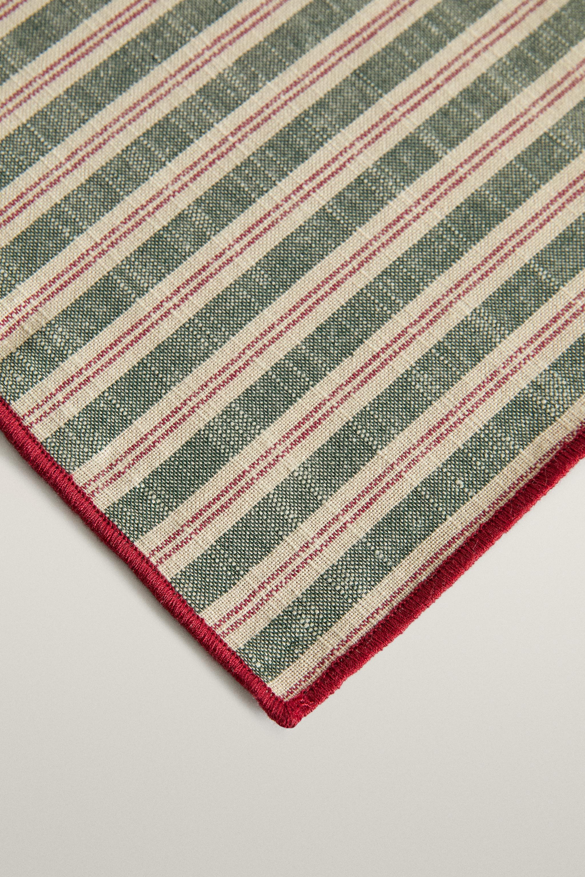STRIPED CHRISTMAS COTTON NAPKINS (PACK OF 2)