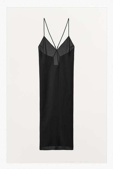 VESTIDO FORRO LARGO TIRANTES MULTIPOSICIÓN - Negro de Zara