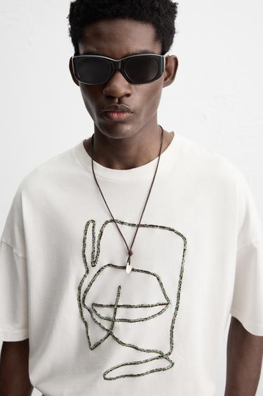 CONTRAST EMBROIDERY SHIRT - White by Zara