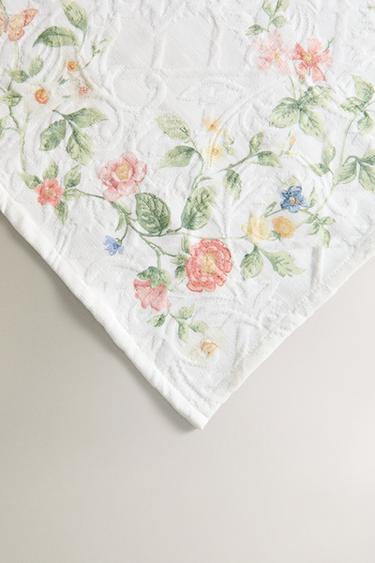 FLORAL PRINT AND JACQUARD NAPKIN - Greenish by Zara - Image 2