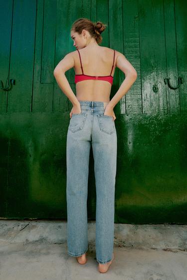 Z1975 STRAIGHT HIGH-WAIST JEANS - Light blue by Zara - Image 5