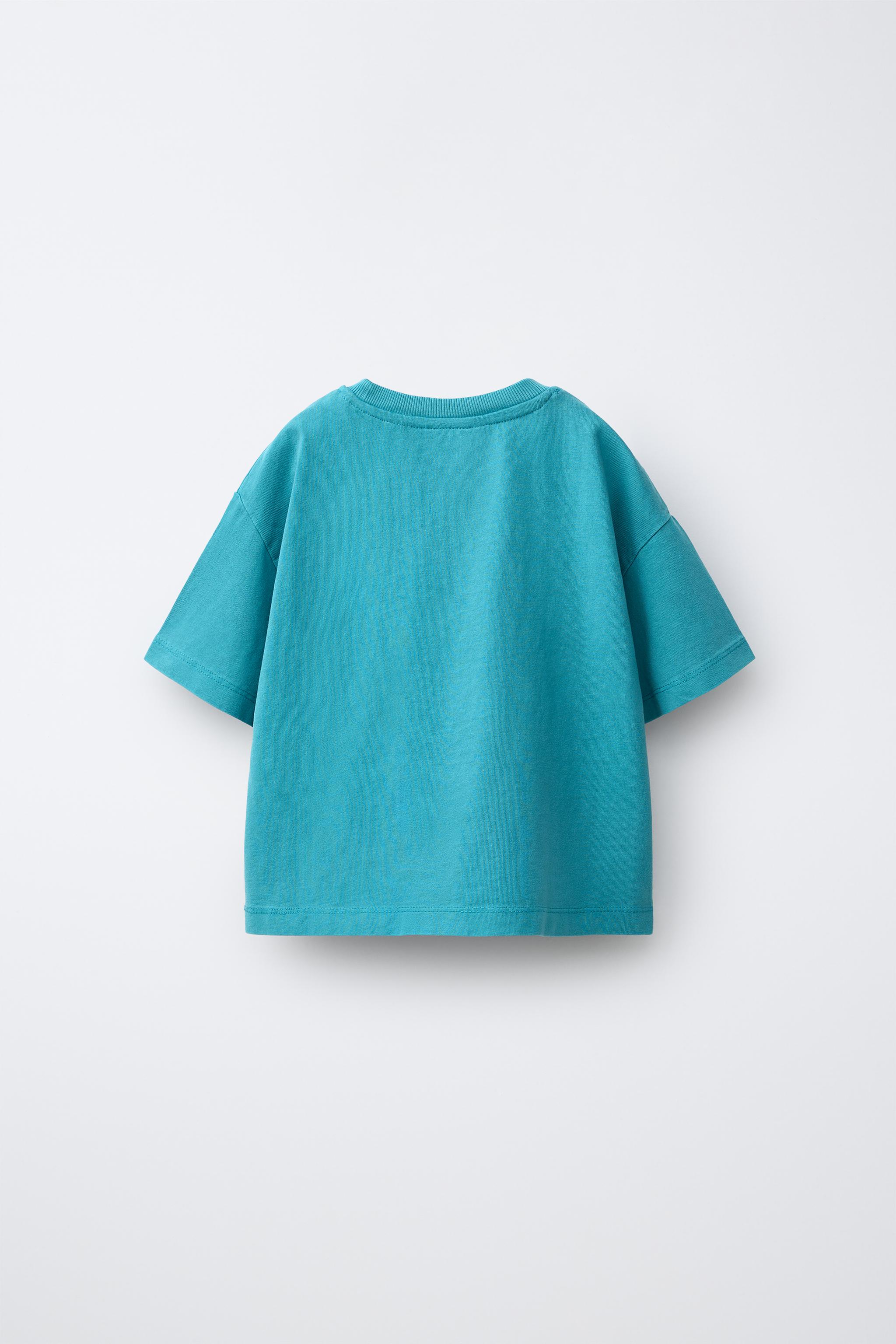 ガーメントダイ ポケットTシャツ - ブルー | ZARA Japan / 日本