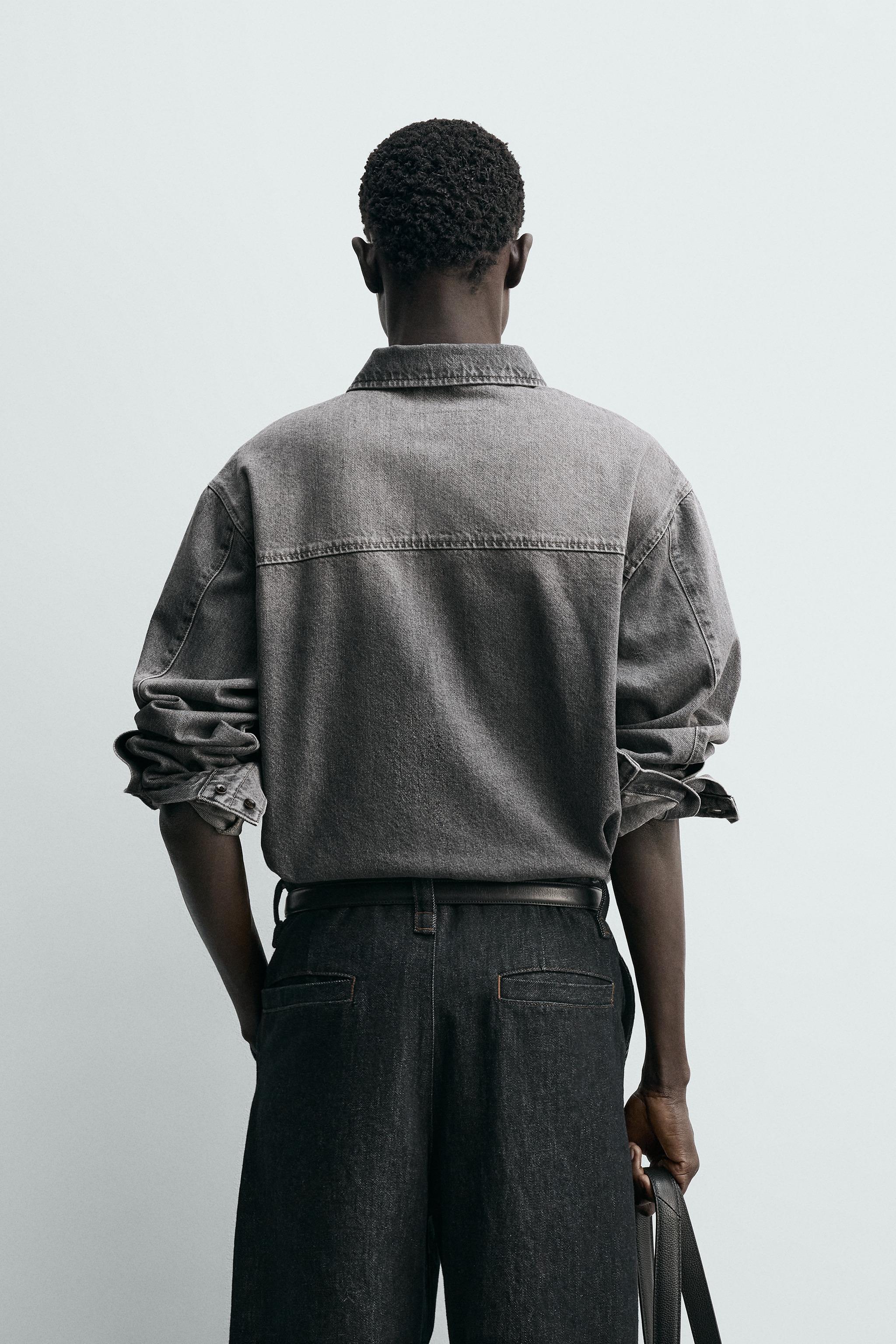 CHEMISE RELAXED FIT EN DENIM DÉLAVÉ