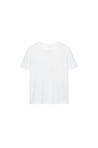 RUSTIC SHORT SLEEVE T-SHIRT - White by Zara