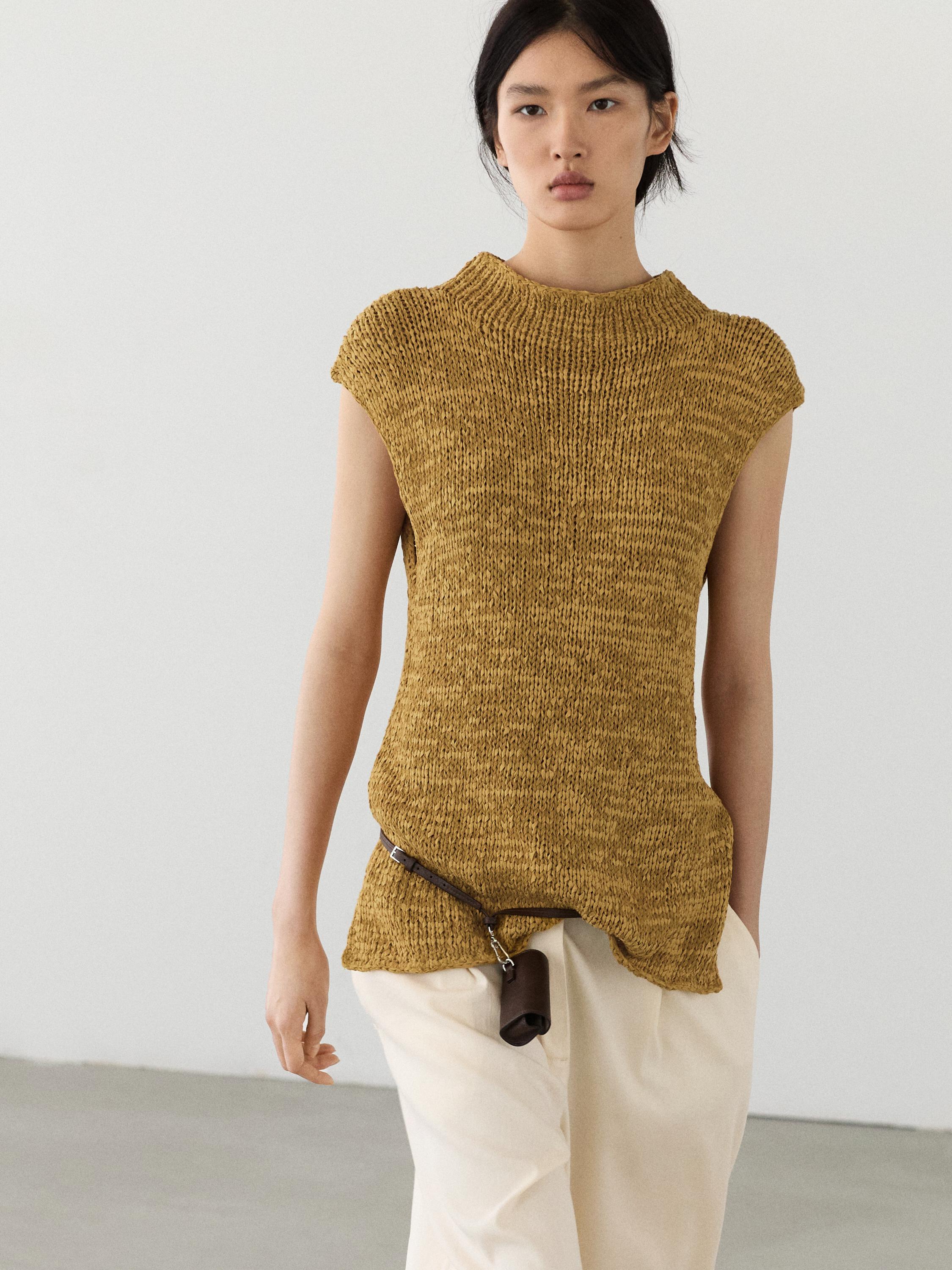 Cotton blend knit top