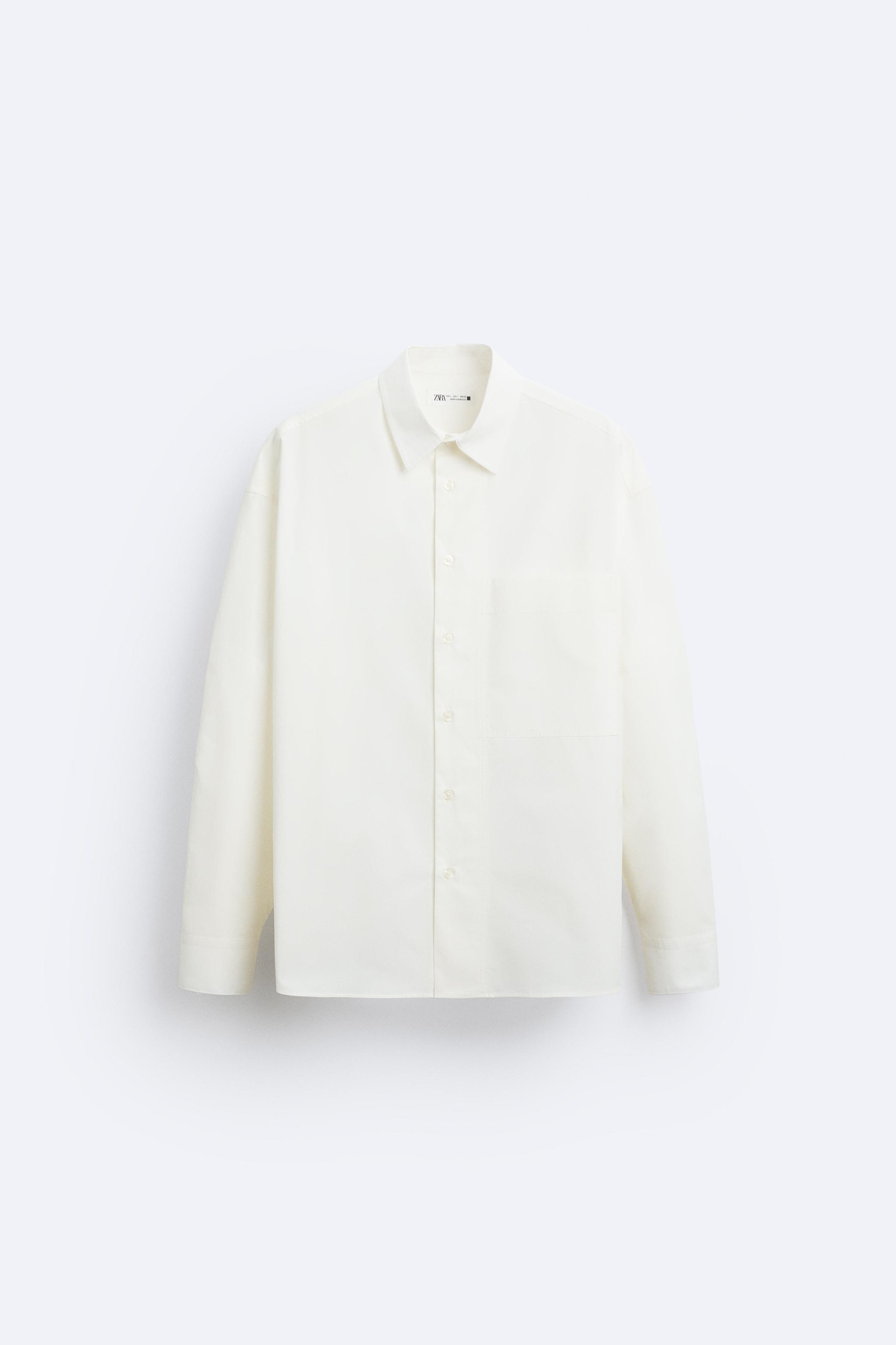 オーバーサイズ ポプリンシャツ - ホワイト | ZARA Japan / 日本