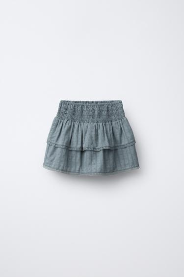 RUFFLED LACE TRIM BERMUDA SKORT - Anthracite grey by Zara - Image 0