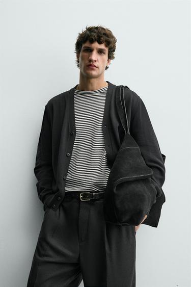 BOLSO SHOPPER PIEL - Negro de Zara