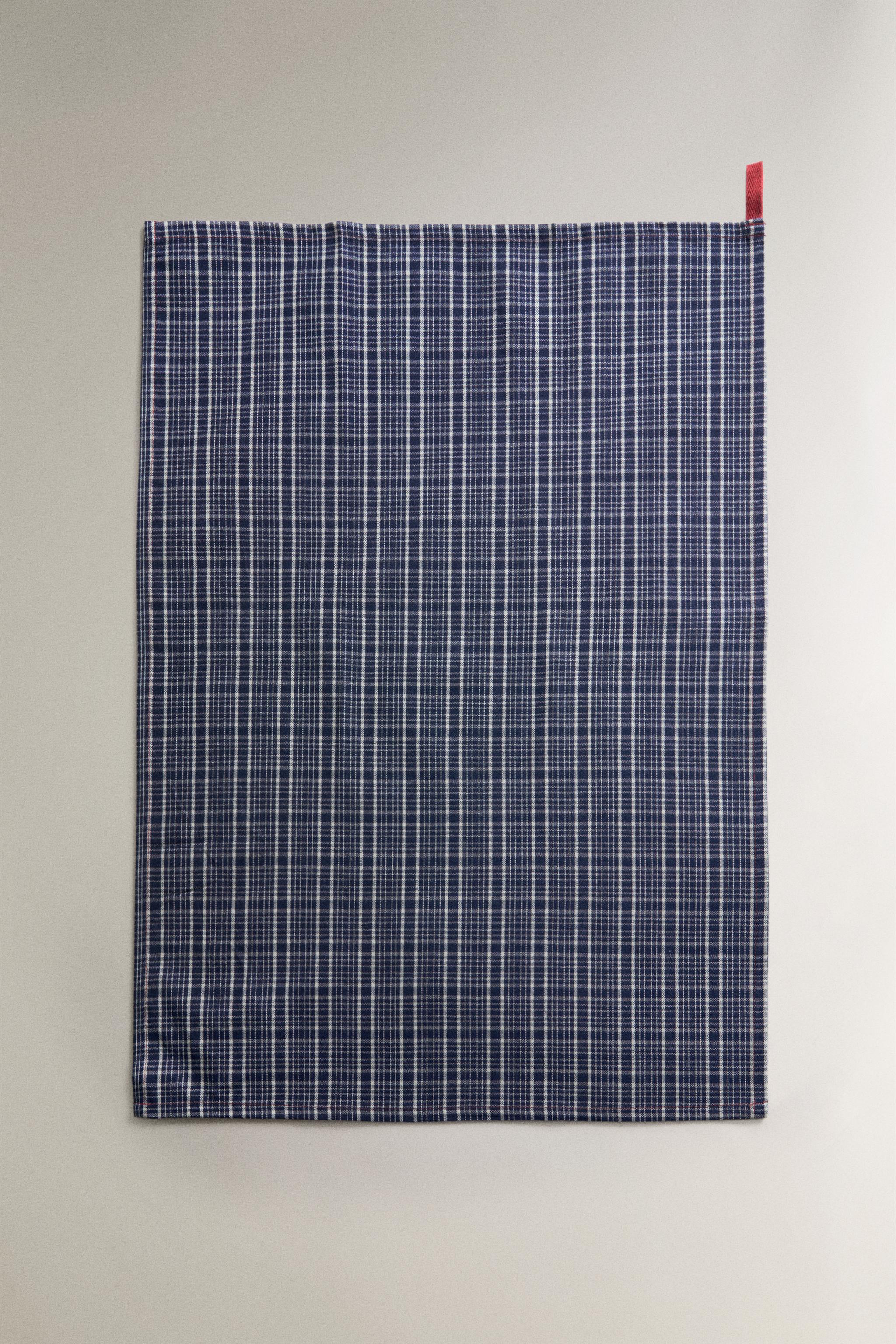 CHECK KITCHEN TOWEL PACK (PACK OF 2) — Blue