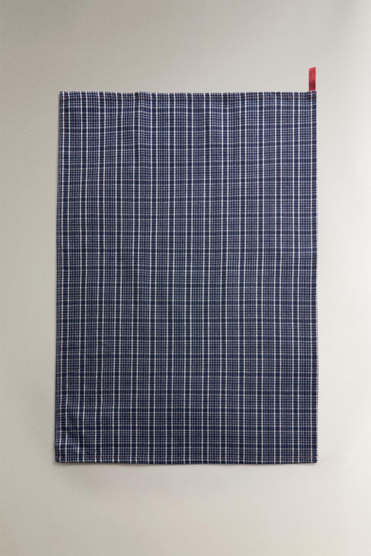 CHECK KITCHEN TOWEL PACK (PACK OF 2) — Blue