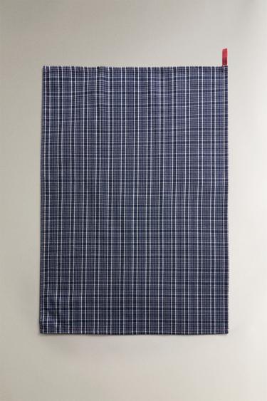 LOT TORCHONS DE CUISINE CARREAUX (LOT DE 2) - Bleu de Zara - Image 1