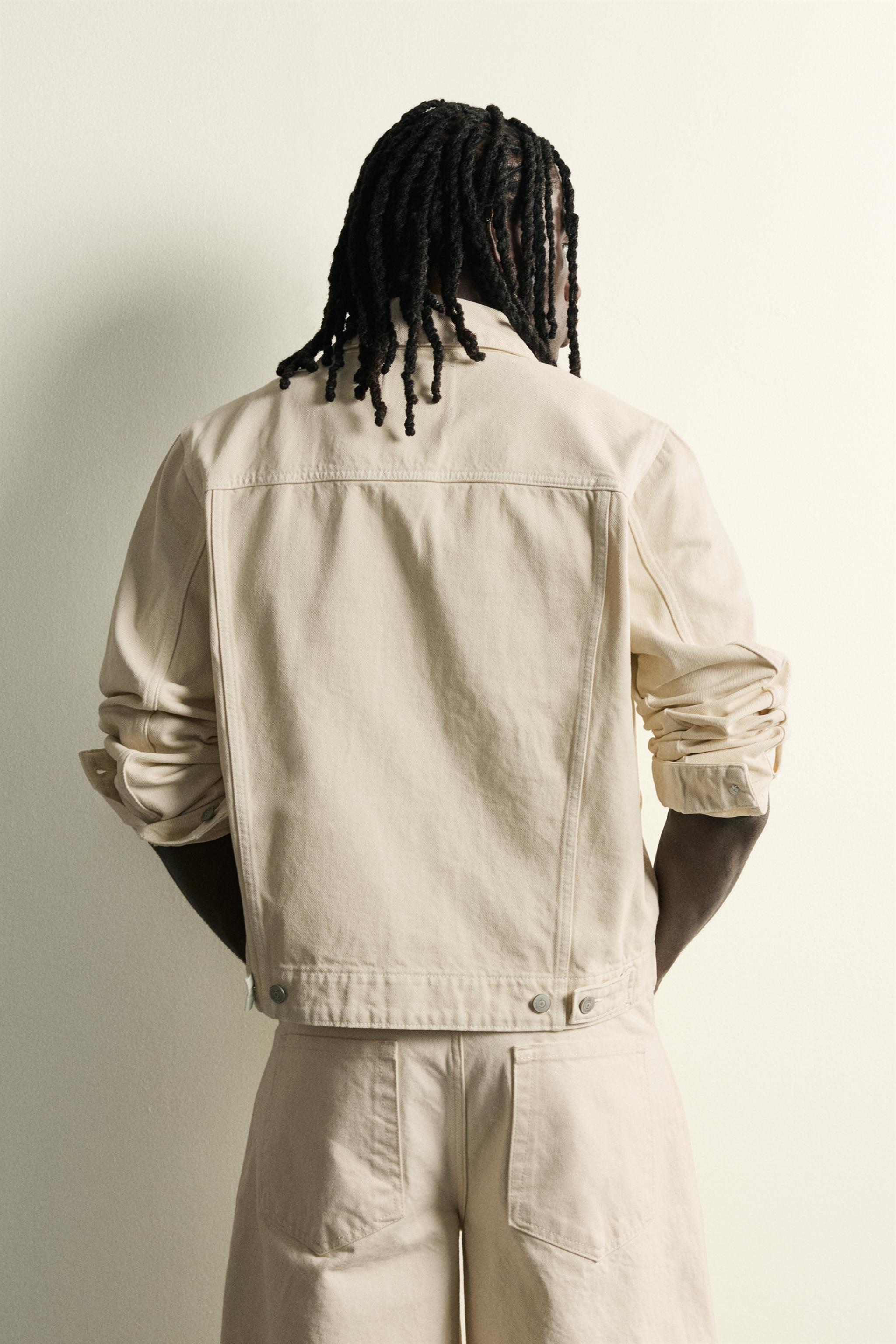 BASIC DENIM JACKET - Oyster-white | ZARA Singapore