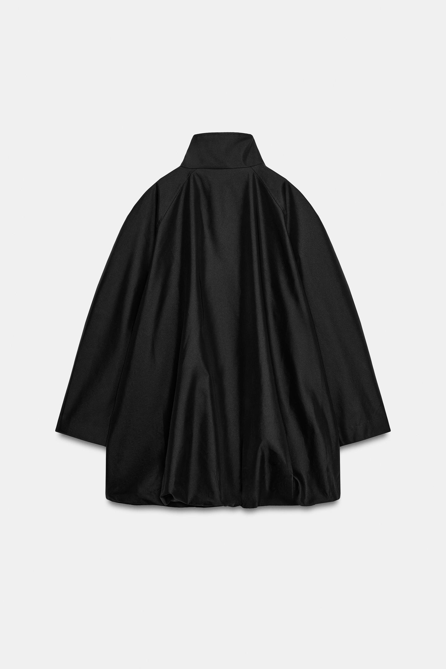 Женская куртка Zara ZW Collection Water-Repellent Balloon, цвет: Чёрный — фото 7