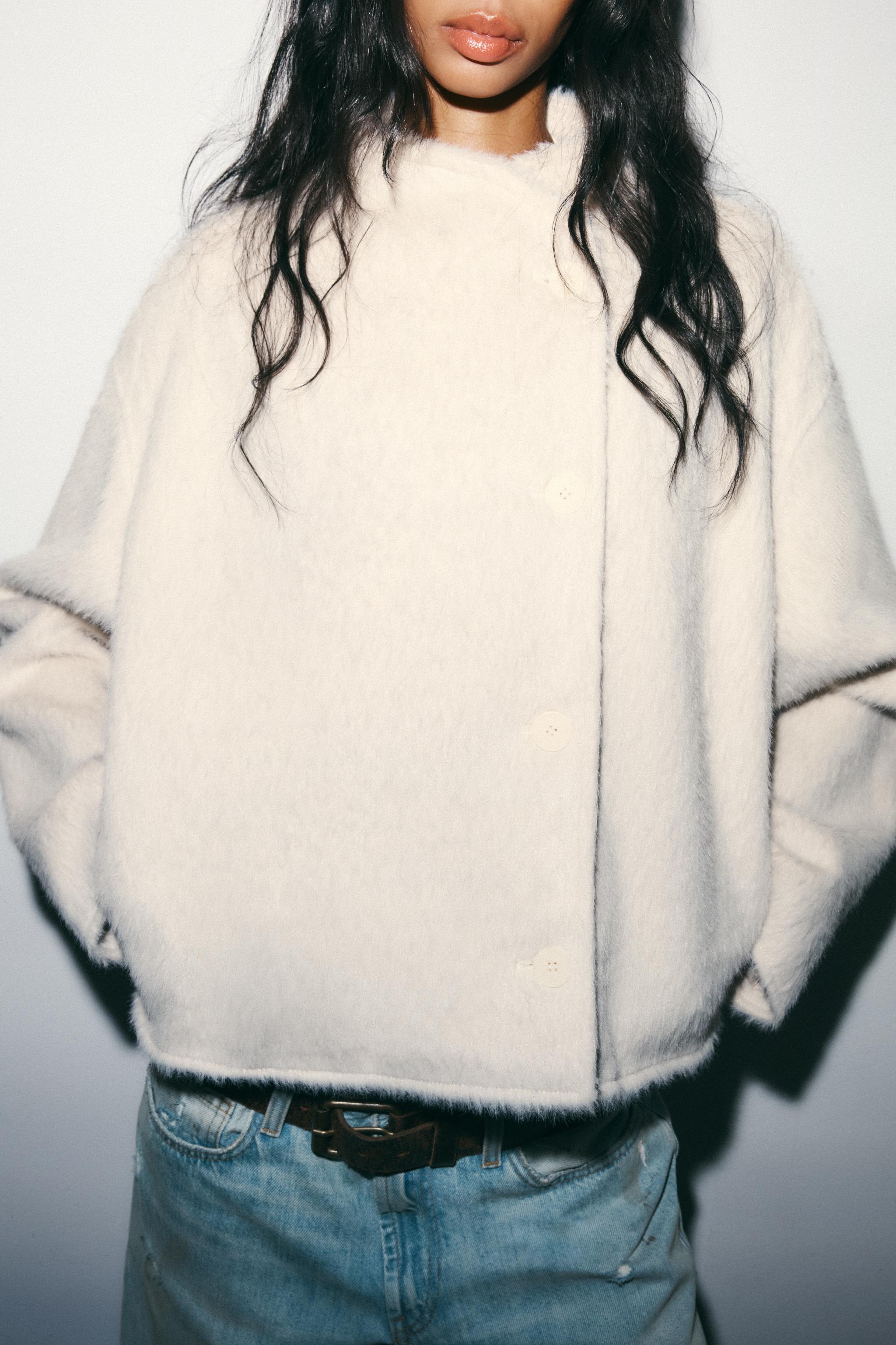 CROSSOVER FAUX FUR JACKET