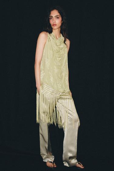 БРЮКИ ПРЯМОГО КРОЯ ИЗ СМЕСОВОГО ЛЬНА — ZW COLLECTION — КАМЕННО-СЕРЫЙ от Zara