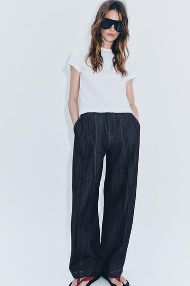 Zara RUSTIC COTTON T-SHIRT - White