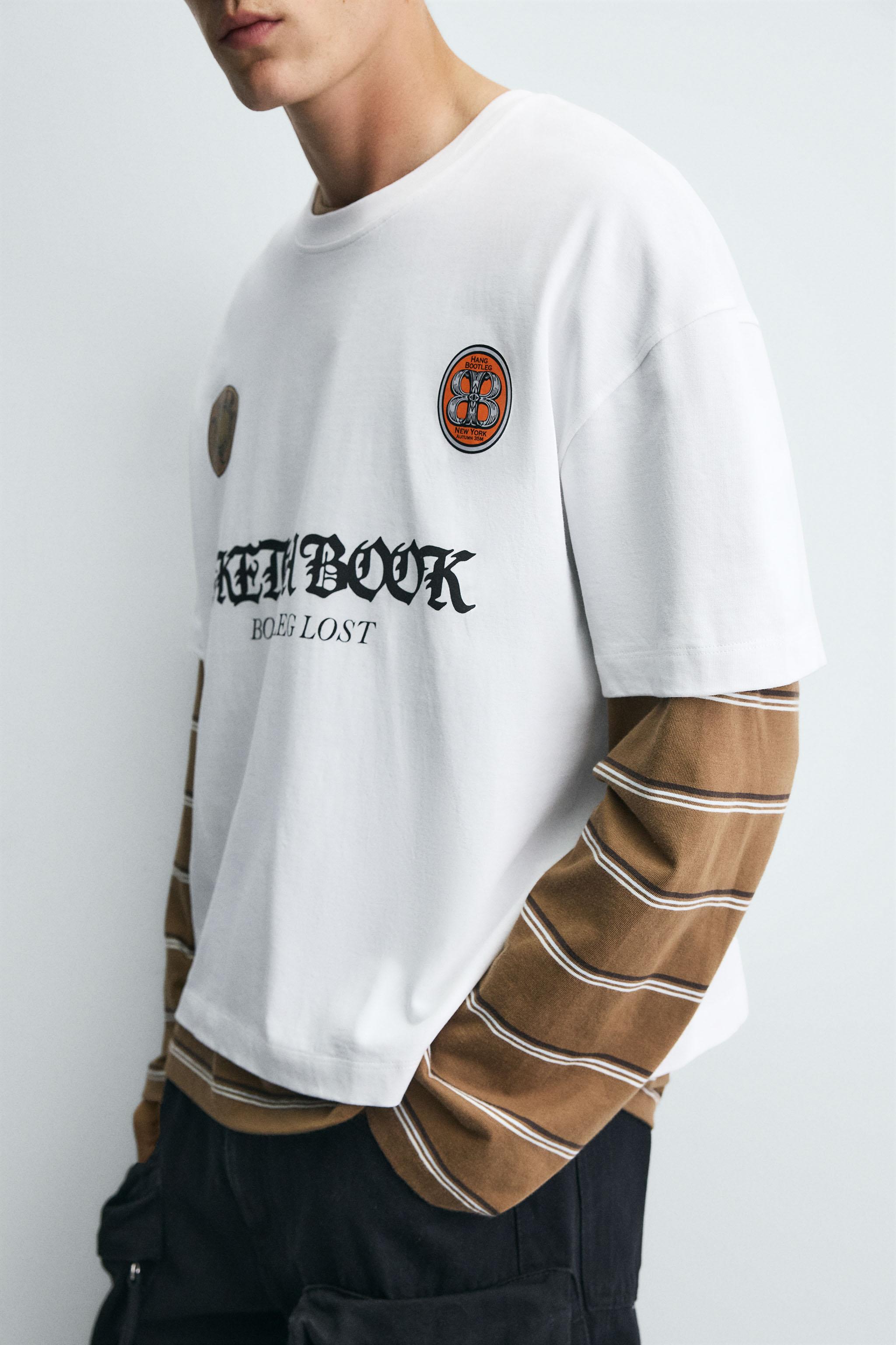 Contrast T-Shirt Sサイズ ZARA T-SHIRT WITH CONTRAST GRAPHICS Size : S-XL Price : N80,000.
