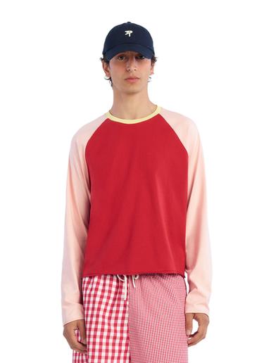 CROPPED COLOUR BLOCK T-SHIRT - Pinks by Zara