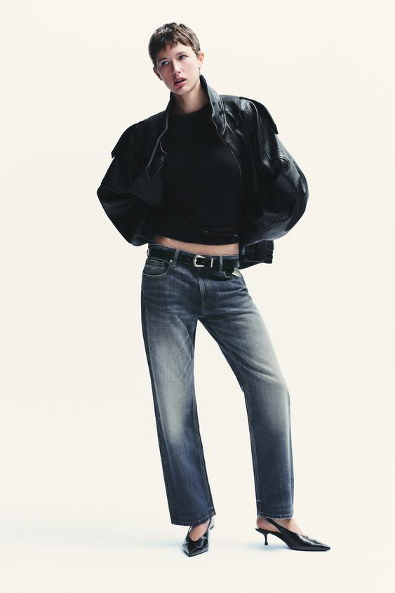 TRF LOW-RISE CROPPED STRAIGHT LEG JEANS