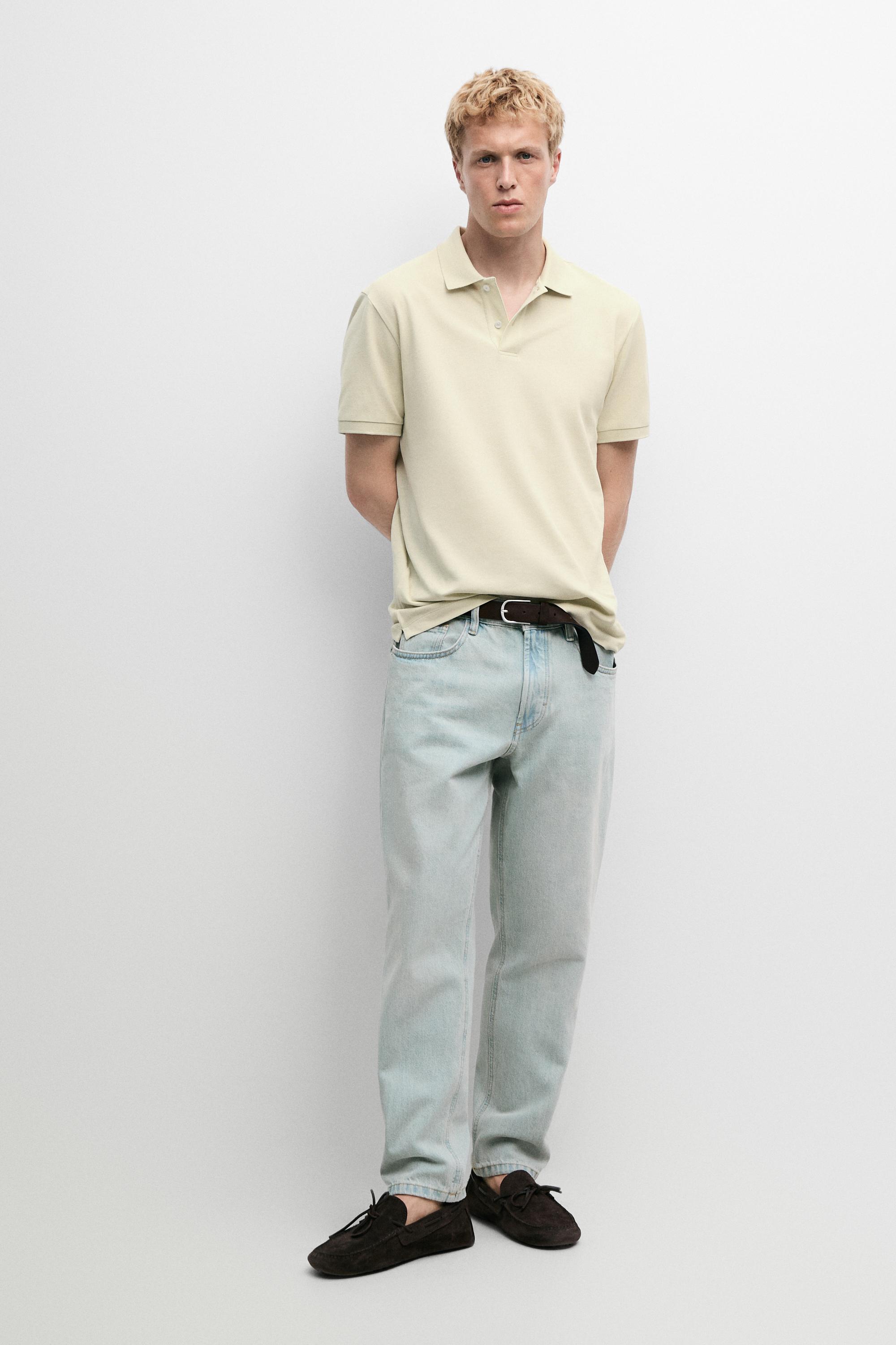 Micro-textured cotton piqué polo shirt — 