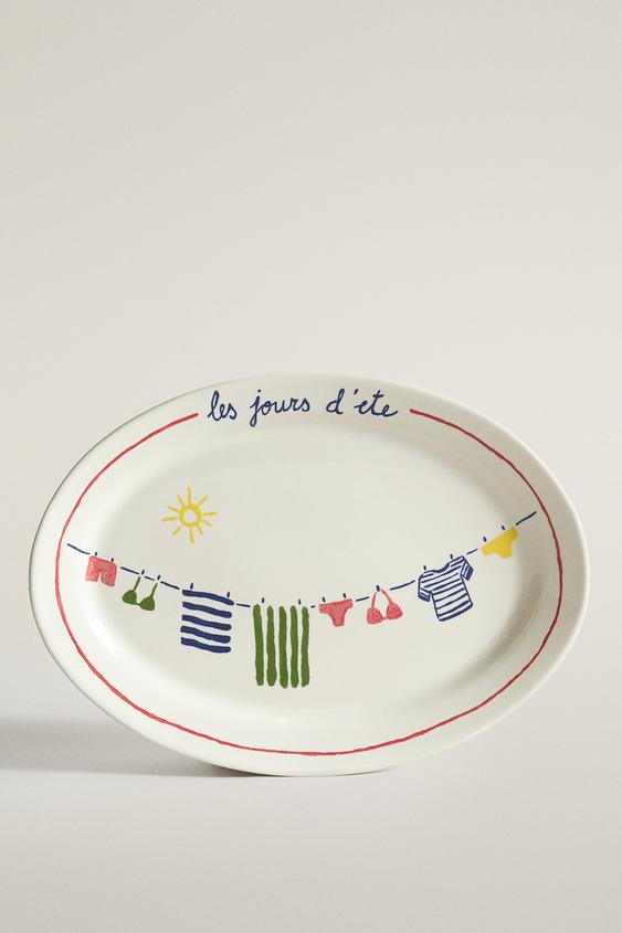 Zara SUMMER STONEWARE SERVING DISH | DIEGO NINE - Red - Image 0