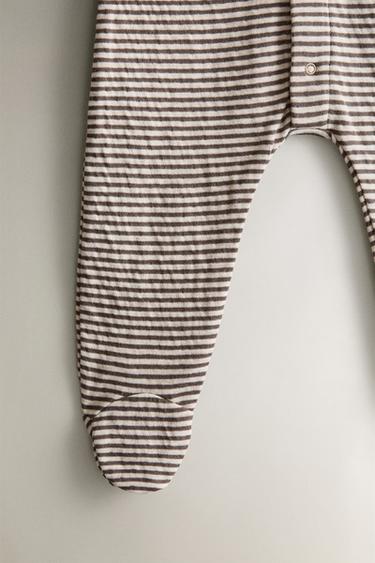 KIDS' STRIPED ROMPER - Chocolate brown by Zara - Image 2