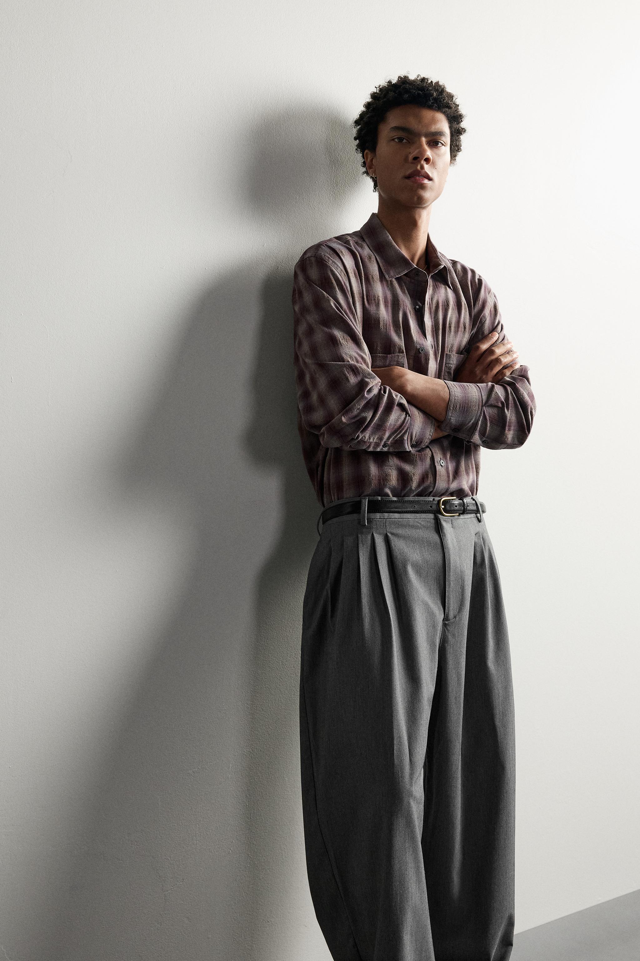 Мужские рубашки Zara CHECKED POCKET SHIRT — фото 6