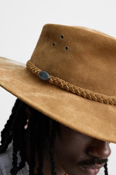 SUEDE LEATHER HAT - Tobacco by Zara - Image 2