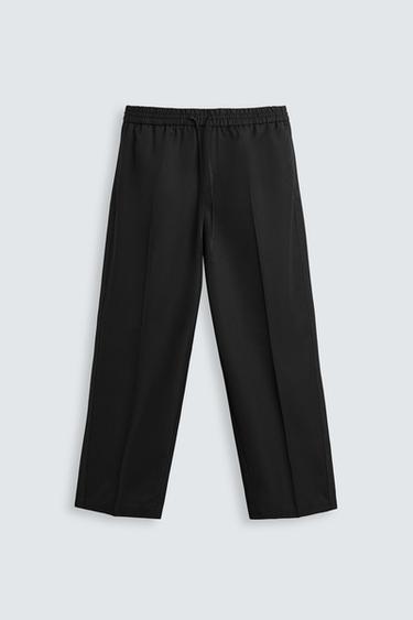 PANTALÓN RELAXED FIT BANDA - Negro de Zara
