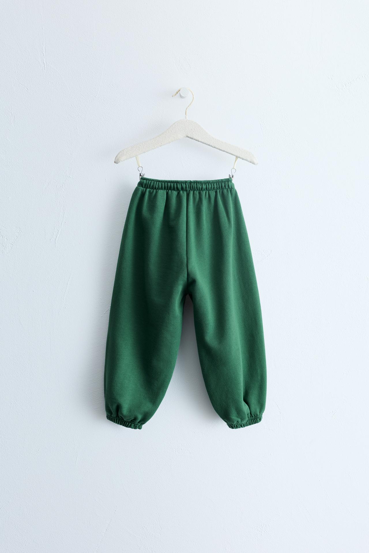 ZARA TIMELESS - LABEL DETAIL FLEECE JOGGERS — GREEN