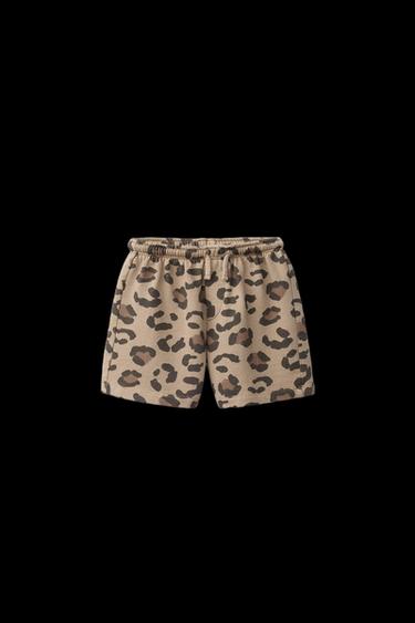 Zara ANIMAL PRINT SHORTS - Brown - Image 0