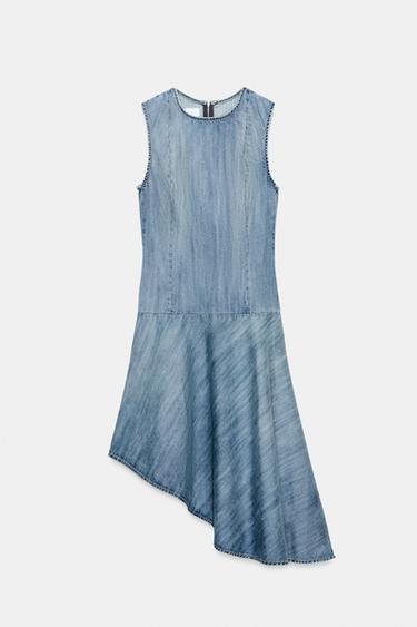 ASYMMETRIC TRF DENIM DRESS - Blue by Zara - Image 3