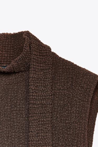 TOP FOULARD TEXTURÉ - Marron foncé de Zara - Image 2