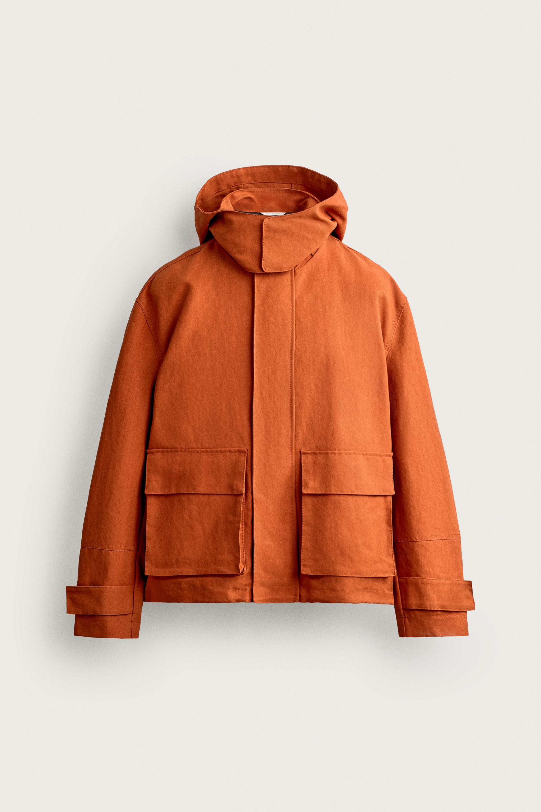 REGULAR FIT TECHNICAL JACKET — Orange