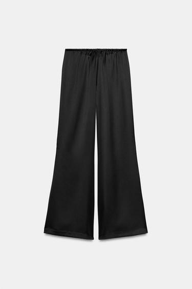 SATIN TROUSERS WITH DRAWSTRINGS - Black by Zara - Image 5