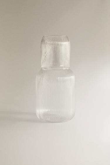 ΣΕΤ ΥΠΝΟΥ ΑΠΟ ΒΟΡΙΟΠΥΡΙΤΙΚΟ ΓΥΑΛΙ ΜΕ ΡΙΓΕΣ (ΣΕΤ ΤΩΝ 2) - διαφανές του Zara