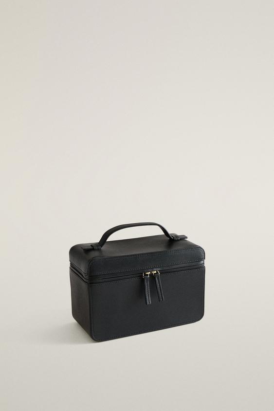 TROUSSE DE TOILETTE MALLETTE EN CUIR NAPA - Noir de Zara - Image 1