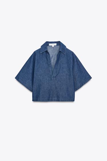 TRF DENIM SHIRT - Dark indigo by Zara