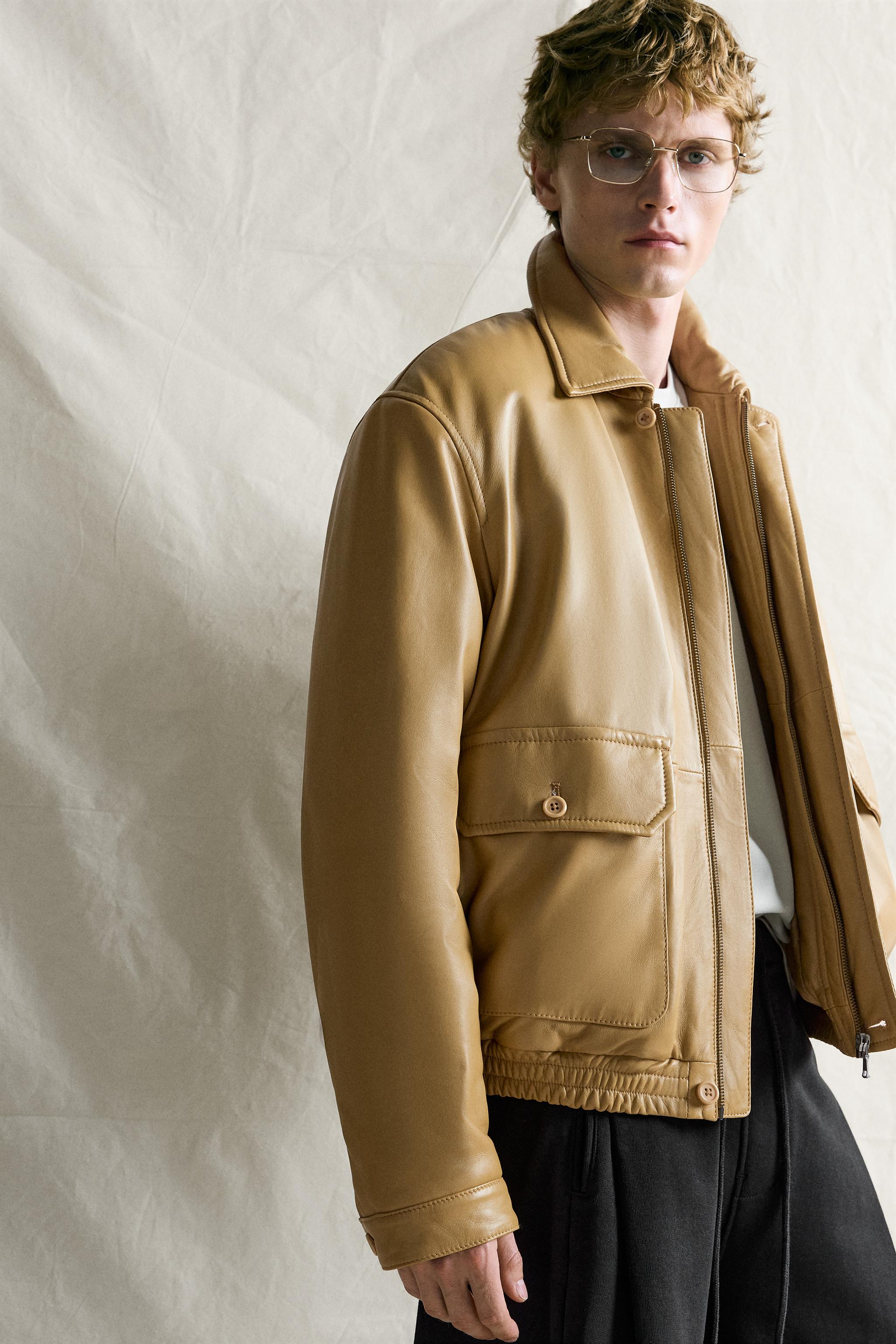 BLOUSON EN CUIR NAPPA MATELASSÉ COUPE DÉCONTRACTÉE