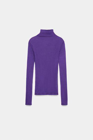 BLUZË PAMBUKU SUPIMA® - Vjollcë nga Zara