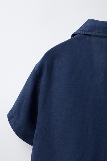 LINEN BLEND SHIRT - Indigo by Zara - Image 3