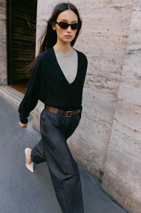 PANTALON BALLON AVEC CEINTURE - Indigo de Zara - Image 5