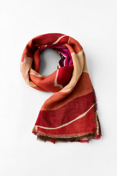 MODAL SILK PRINTED SCARF - Multicoloured by Zara
