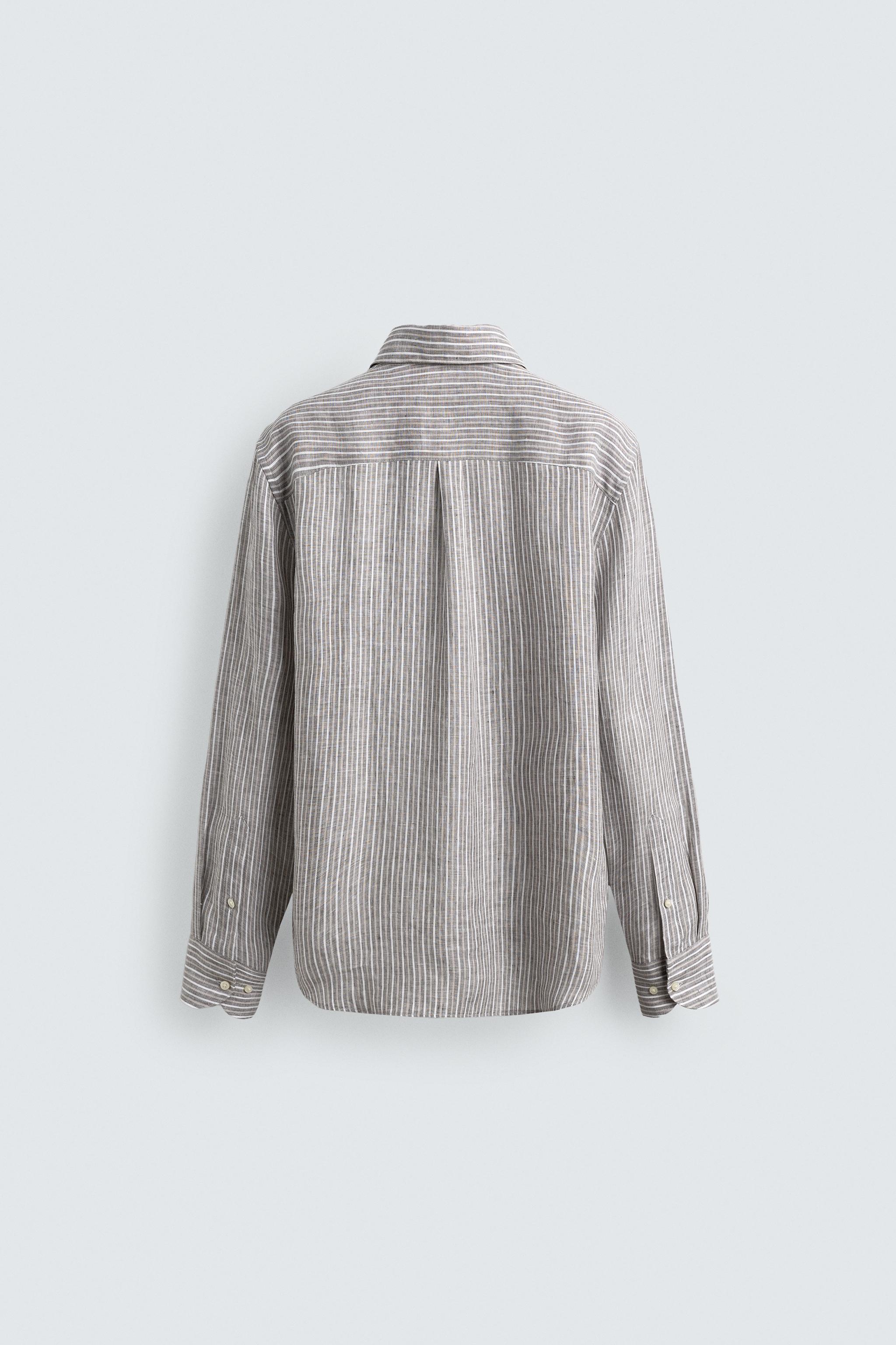 100% LINEN STRIPED SHIRT