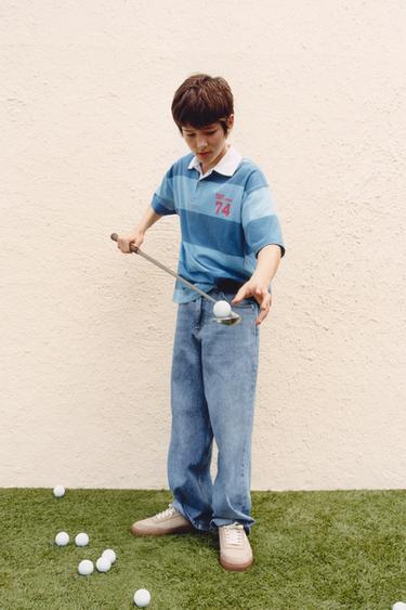 VARSITY STRIPED POLO SHIRT - Blue by Zara