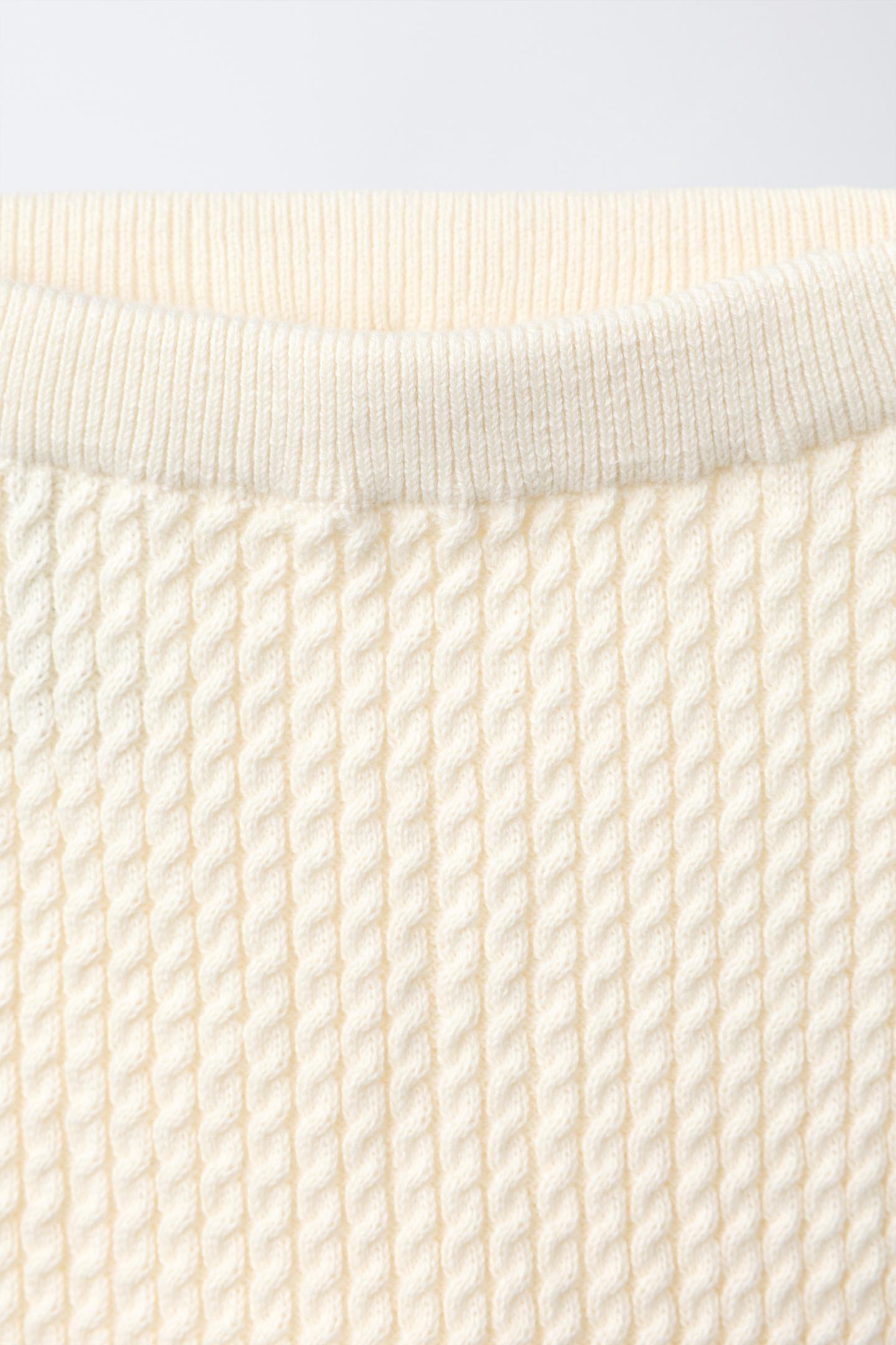 Детские леггинсы Zara Cable Knit, цвет: Экрю — фото 3
