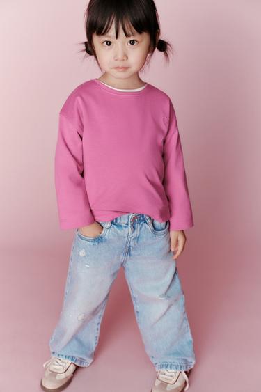 BASIC T-SHIRT WITH EMBROIDERED HEART - Pink by Zara