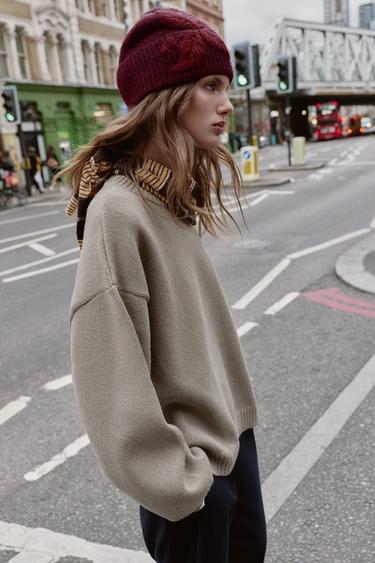 BEANIE WITH EMBROIDERED FLOWERS - Burgundy by Zara - Image 1